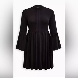 Torrid 4x Black Long Sleeve Dress with Flared Cuffs